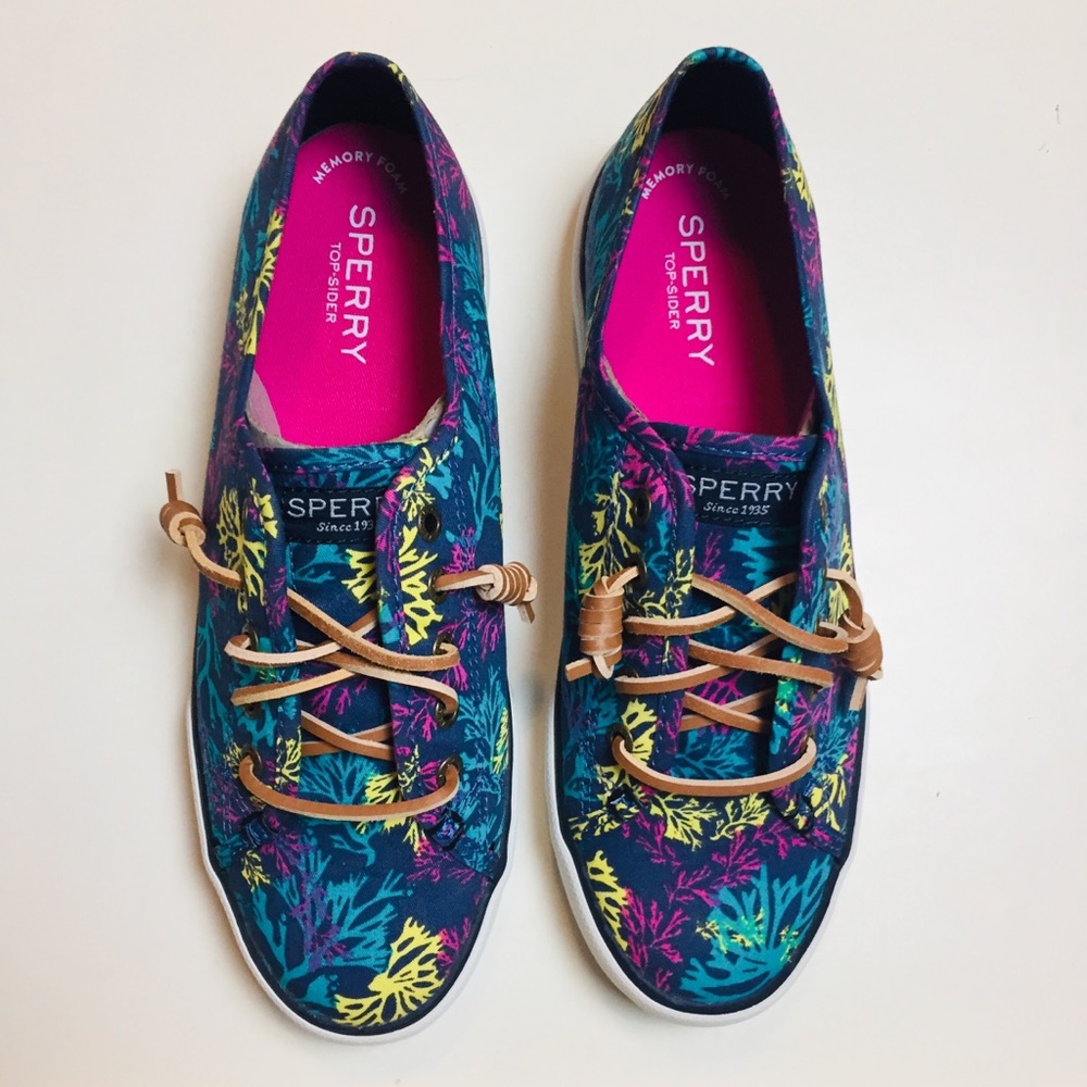 SPERRY Colorful Reef Navy Pier View Sneaker 7M New in Box - Picture 3 of 8